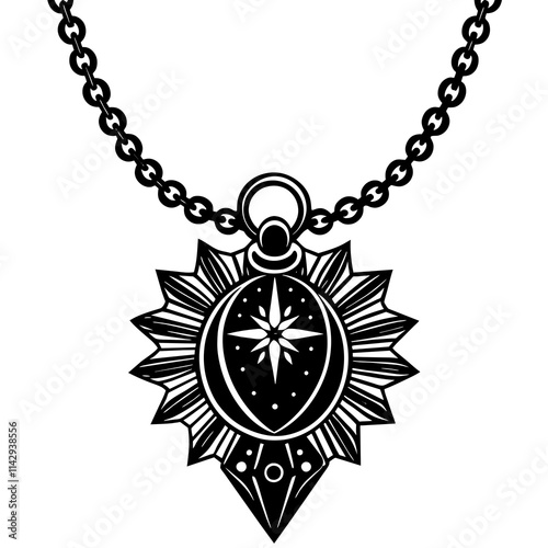 black and silver necklace