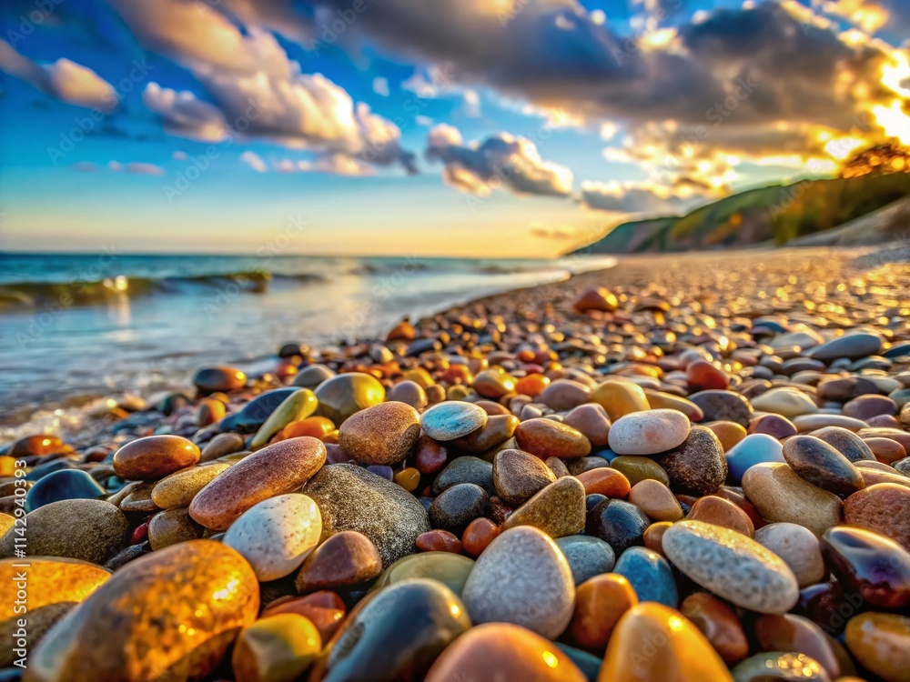 Stunning Pebble Beach Landscape Photography, Smooth Stone Textures, Coastal Scene, Rock Formation, Nature Background Stunning Pebble Beach Landscape Photography, Smooth Stone Textures, Coastal Scene, Rock Formation, Nature Background