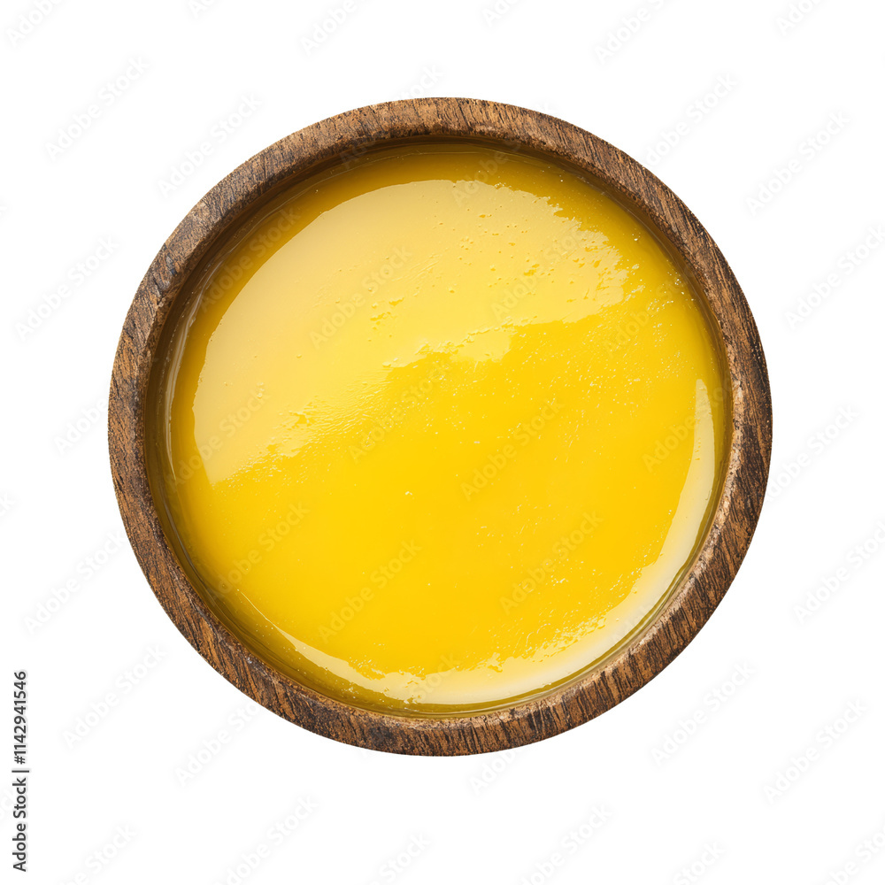 A wooden bowl filled with golden clarified ghee, showcasing its smooth texture and vibrant color, ideal for SEO keywords like healthy fats, organic cooking, Indian cuisine, keto diet, and superfoods. A wooden bowl filled with golden clarified ghee, showcasing its smooth texture and vibrant color, ideal for SEO keywords like healthy fats, organic cooking, Indian cuisine, keto diet, and superfoods.