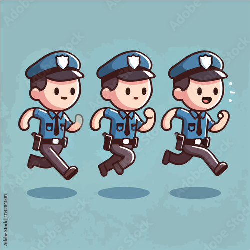 very cute police character vector