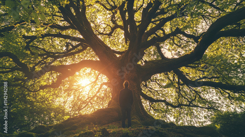 Ancient Tree, Hope, Renewal, Nature, Sunlight