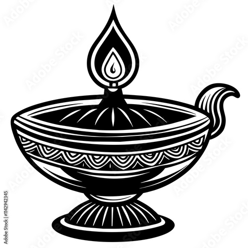 oil lamp isolated on white background
