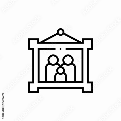 family photo on the wall icon sign vector