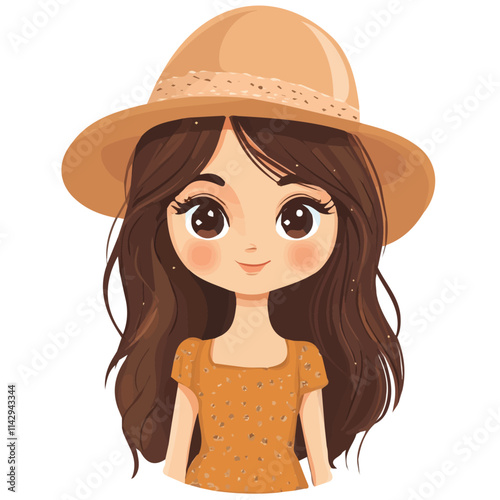 Girl with Elegant Style Vector Illustration | Classy and Sophisticated Fashion Art  
