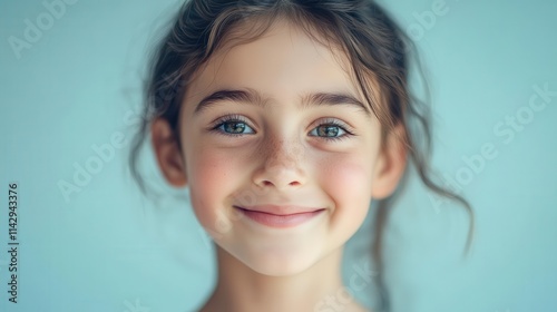 ultra-realistic portrait of a smiling san marino girl, captured candidly against a simple, solid background, suitable for a social media avatar, showcasing youthful energy and authenticity