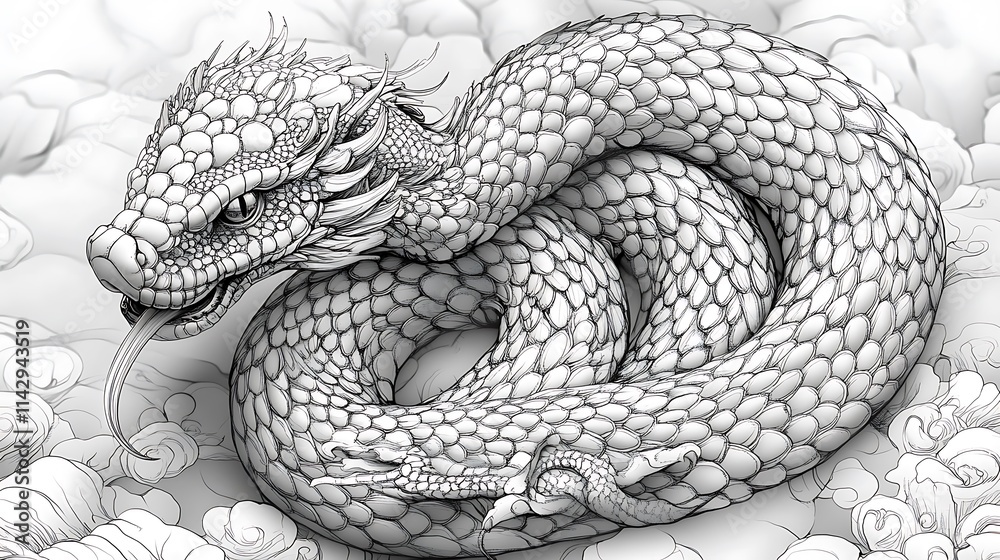 Fototapeta premium A Stunning White Snake with a Long, Graceful Tail, Gliding Through Nature