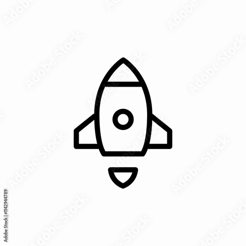 spaceship launch icon sign vector