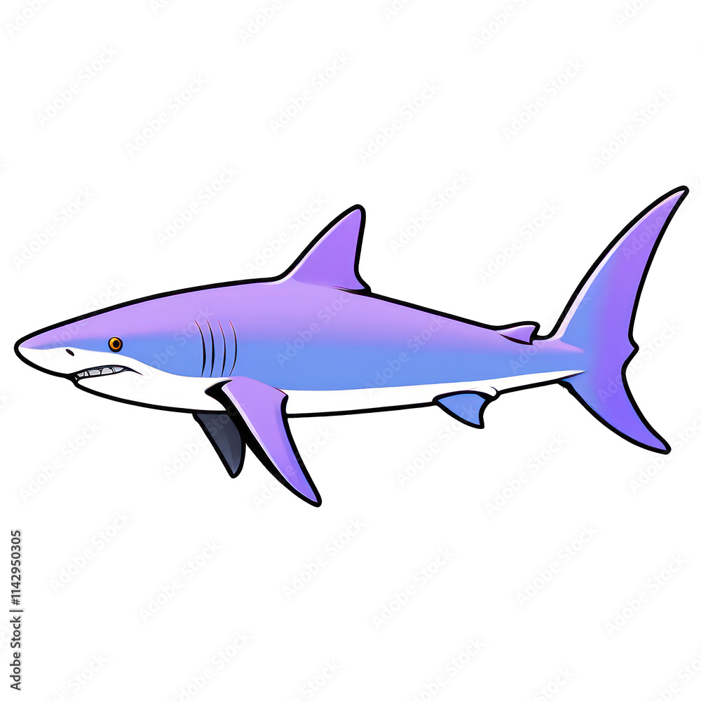 Purple and Blue Shark Illustration PNG Purple and Blue Shark Illustration PNG