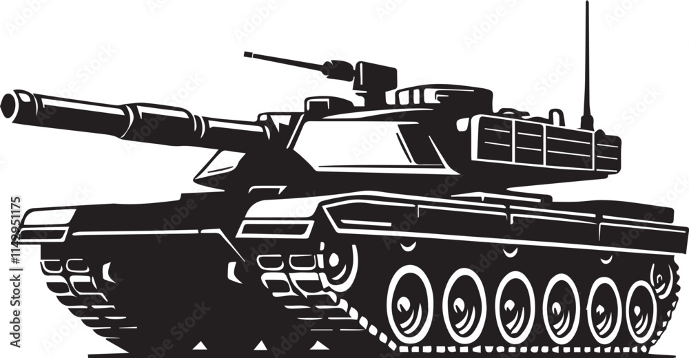 War tank silhouette icon vector art illustration War tank silhouette icon vector art illustration