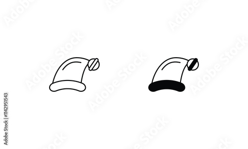 Santa's hat icons set vector stock illustration