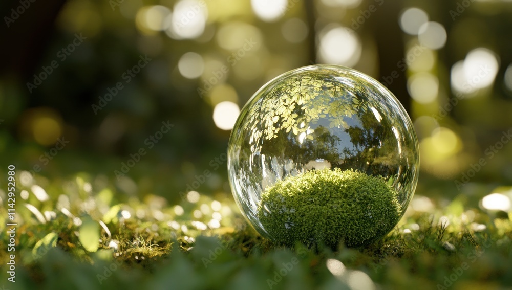 Nature's Embrace: A Glass Sphere Reflecting the Serenity of a Forest Nature's Embrace: A Glass Sphere Reflecting the Serenity of a Forest