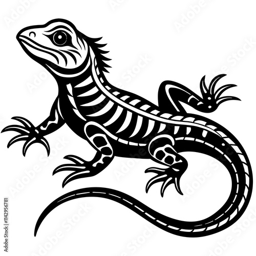 black and white lizard