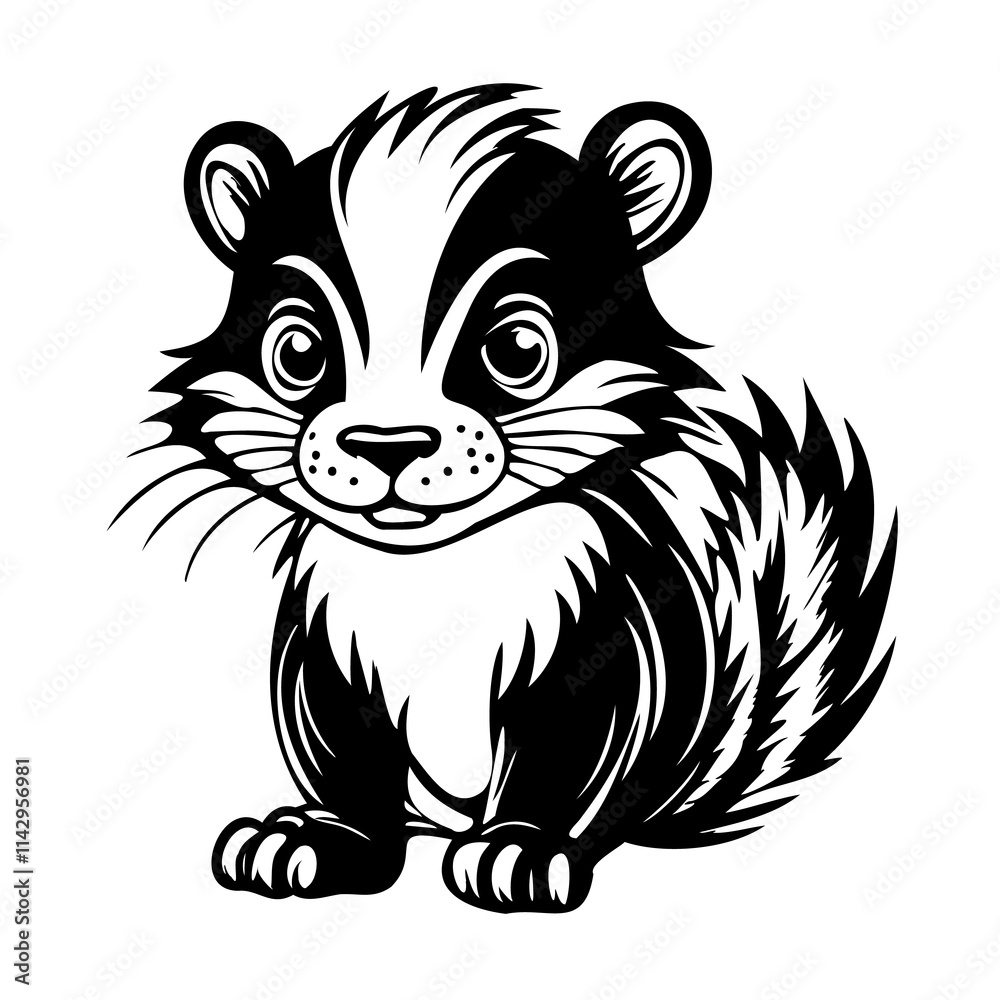 Fototapeta premium Cute Cartoon Skunk Illustration