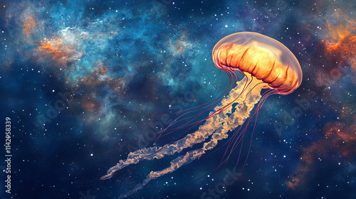 Jellyfish in Space, Nebula, Stars, Universe, Galaxy