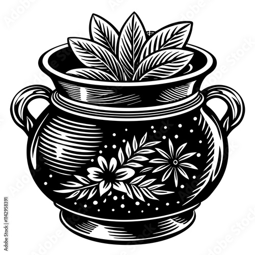 ceramic vase on white background