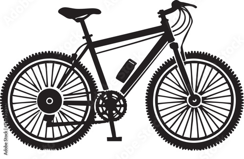 Bicycle silhouette icon vector art illustration photo