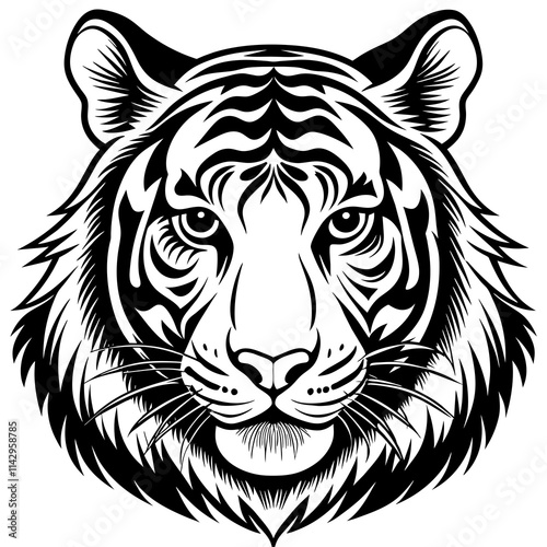 Wallpaper Mural tiger head vector Torontodigital.ca