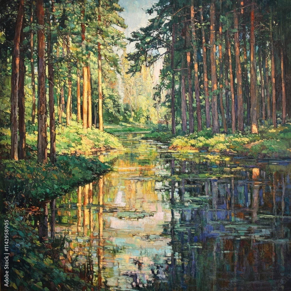 Fototapeta premium Picturesque wilderness and river