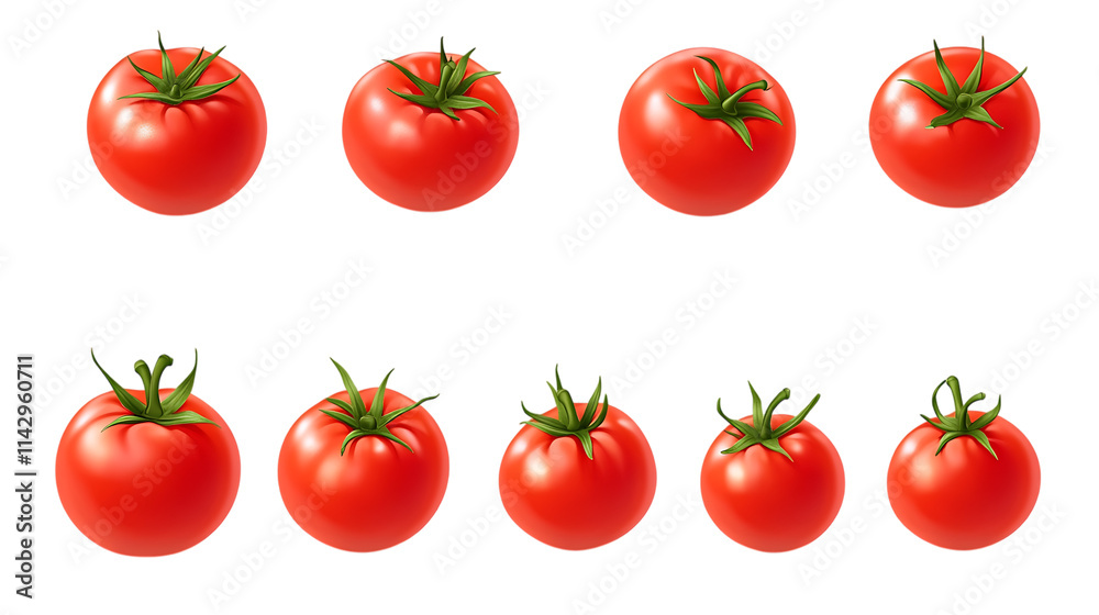 Set of tomatoes isolated on transparent background. Set of tomatoes isolated on transparent background.