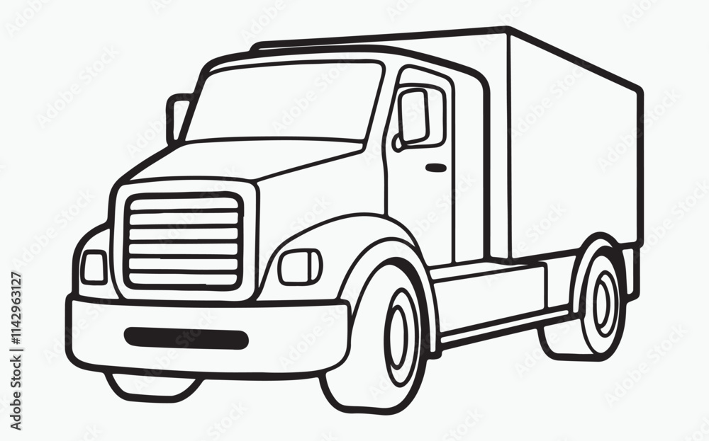 Truck line icon