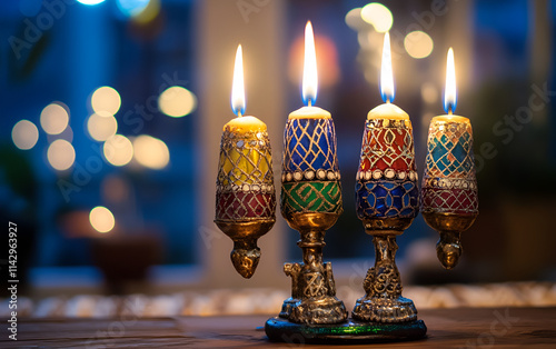 Traditional Menorah for Hanukkah photo