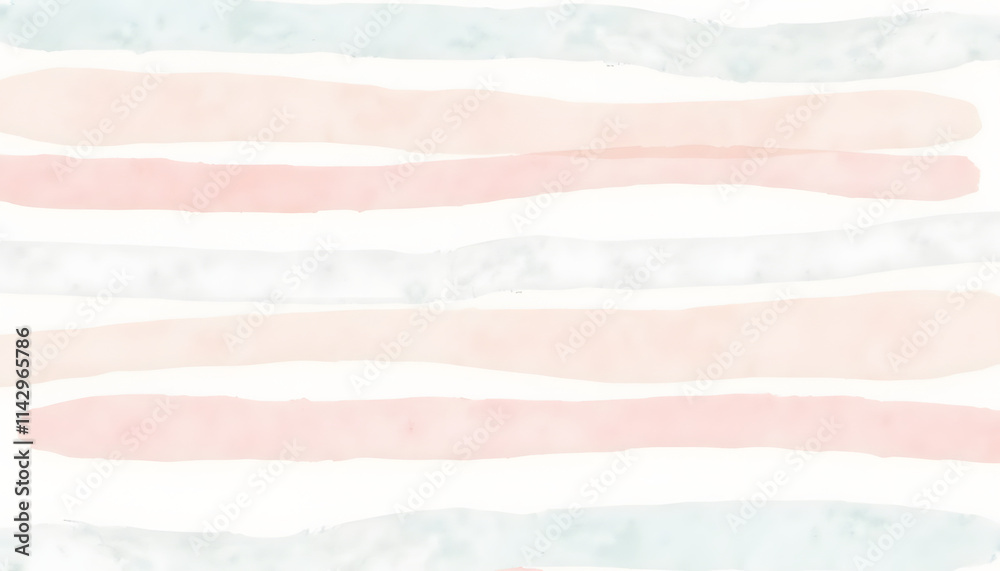 Fototapeta premium Pastel stripes with watercolor texture, creating a soft and cozy background