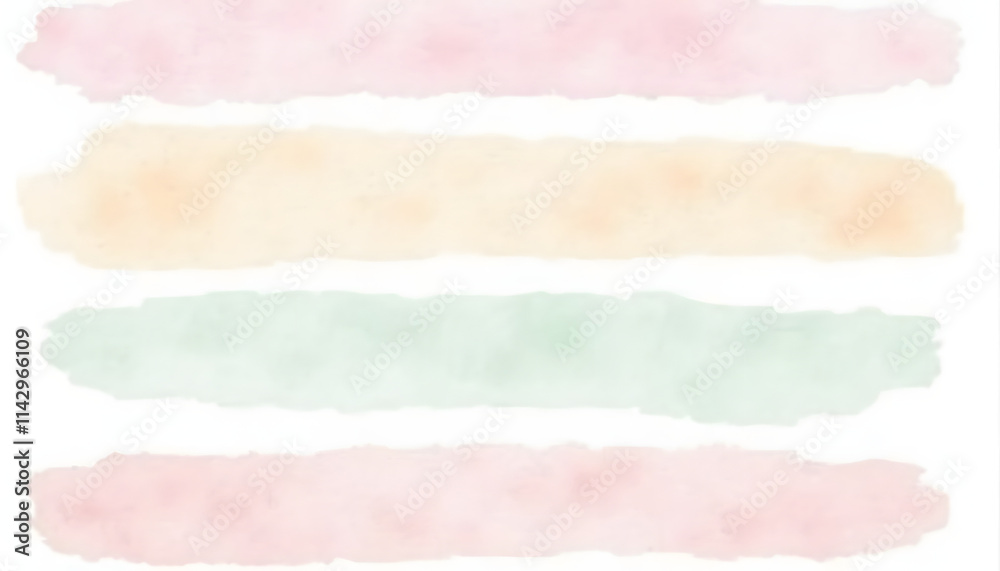 Obraz premium Pastel stripes with watercolor texture, creating a soft and cozy background