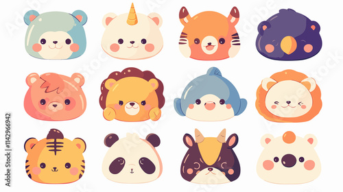 Cute Baby Animal Emoticons: Adorable Kawaii Manga Smiles