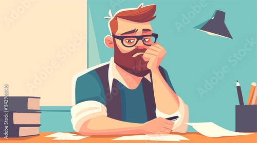 Disappointed Caucasian Student with F Grade in Test
