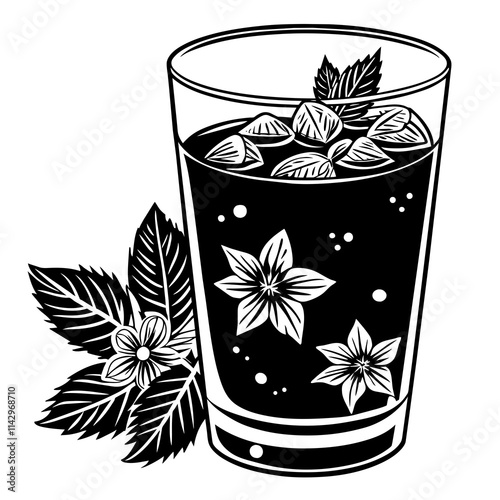 black and white cup of tea
