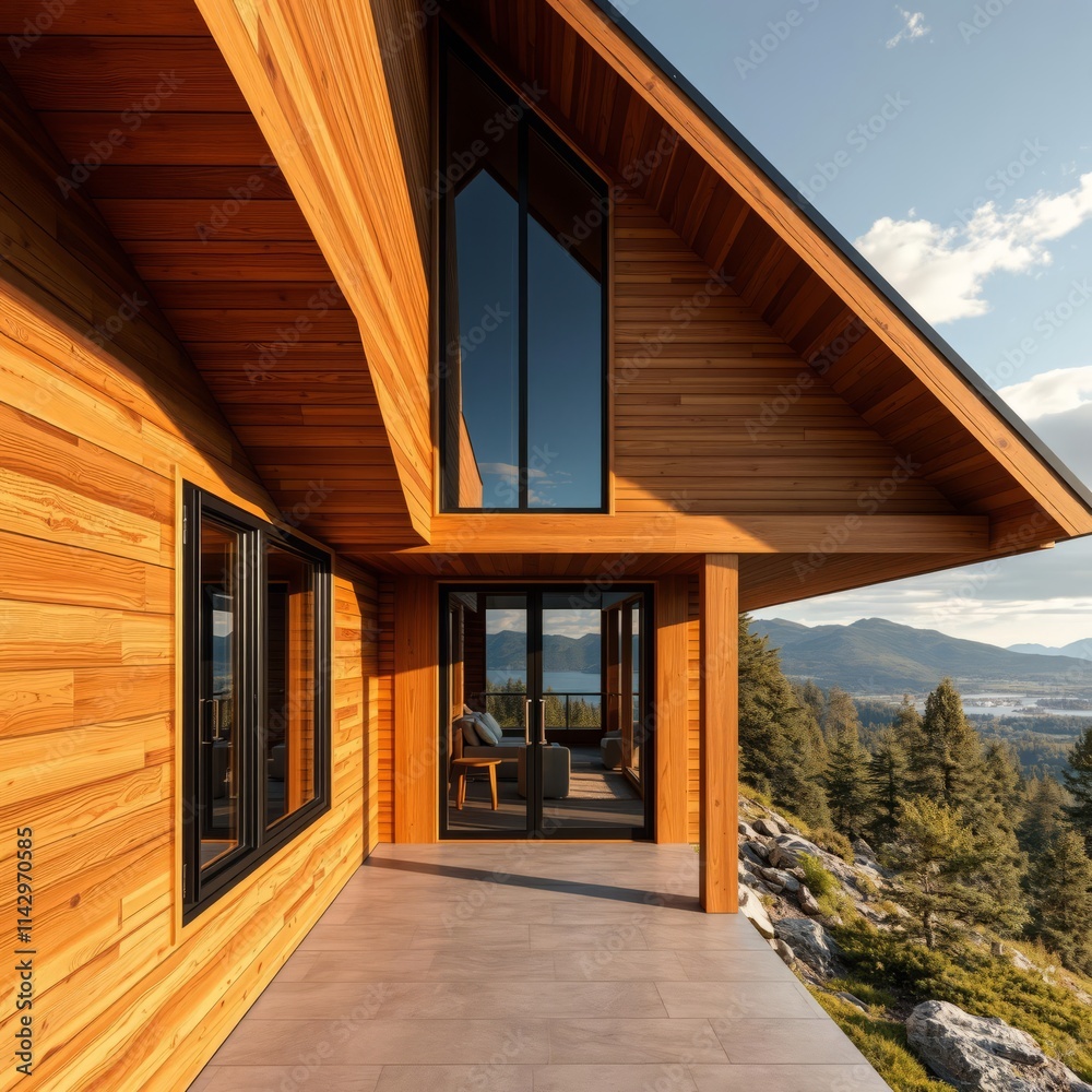 Modern cabin with a view wood concrete design wood design concrete architecture wall floor modern Modern cabin with a view wood concrete design wood design concrete architecture wall floor modern