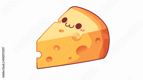 Piece of Cheese Line Icon Flat Vector Style Isolated