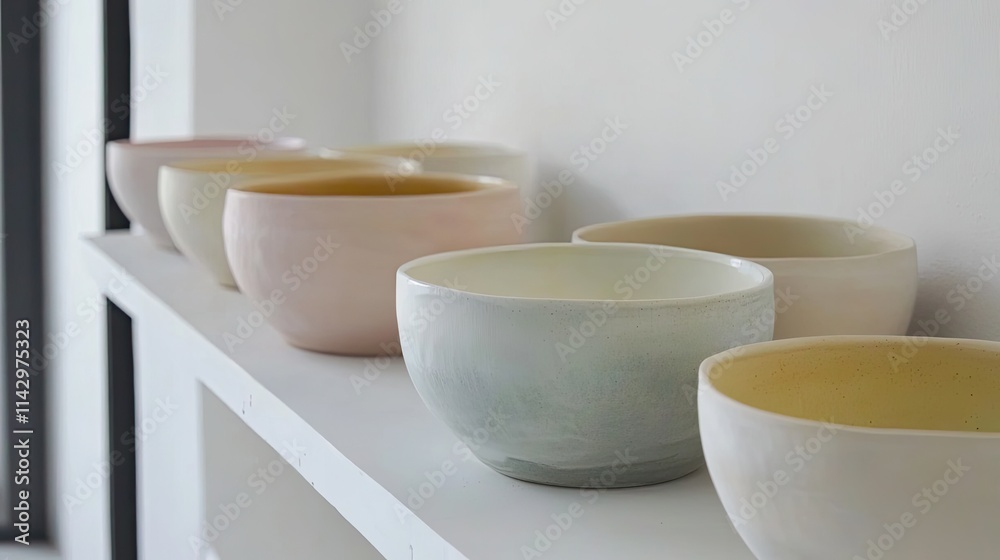 Simple yet refined ceramic bowls in soft pastel colors, showcasing a harmonious and understated elegance for contemporary dining settings. Simple yet refined ceramic bowls in soft pastel colors, showcasing a harmonious and understated elegance for contemporary dining settings.