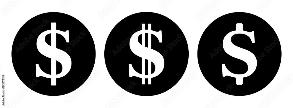symbol dolara zestaw ikon, grafika wektorowa symbol dolara zestaw ikon, grafika wektorowa