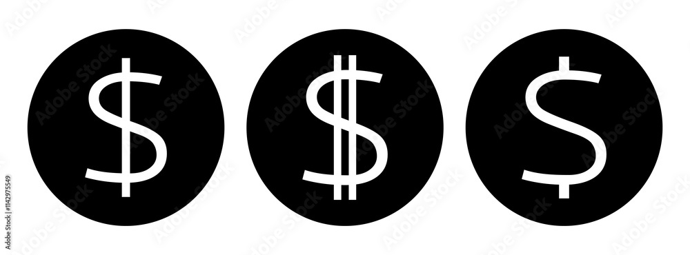 symbol dolara zestaw ikon, grafika wektorowa symbol dolara zestaw ikon, grafika wektorowa