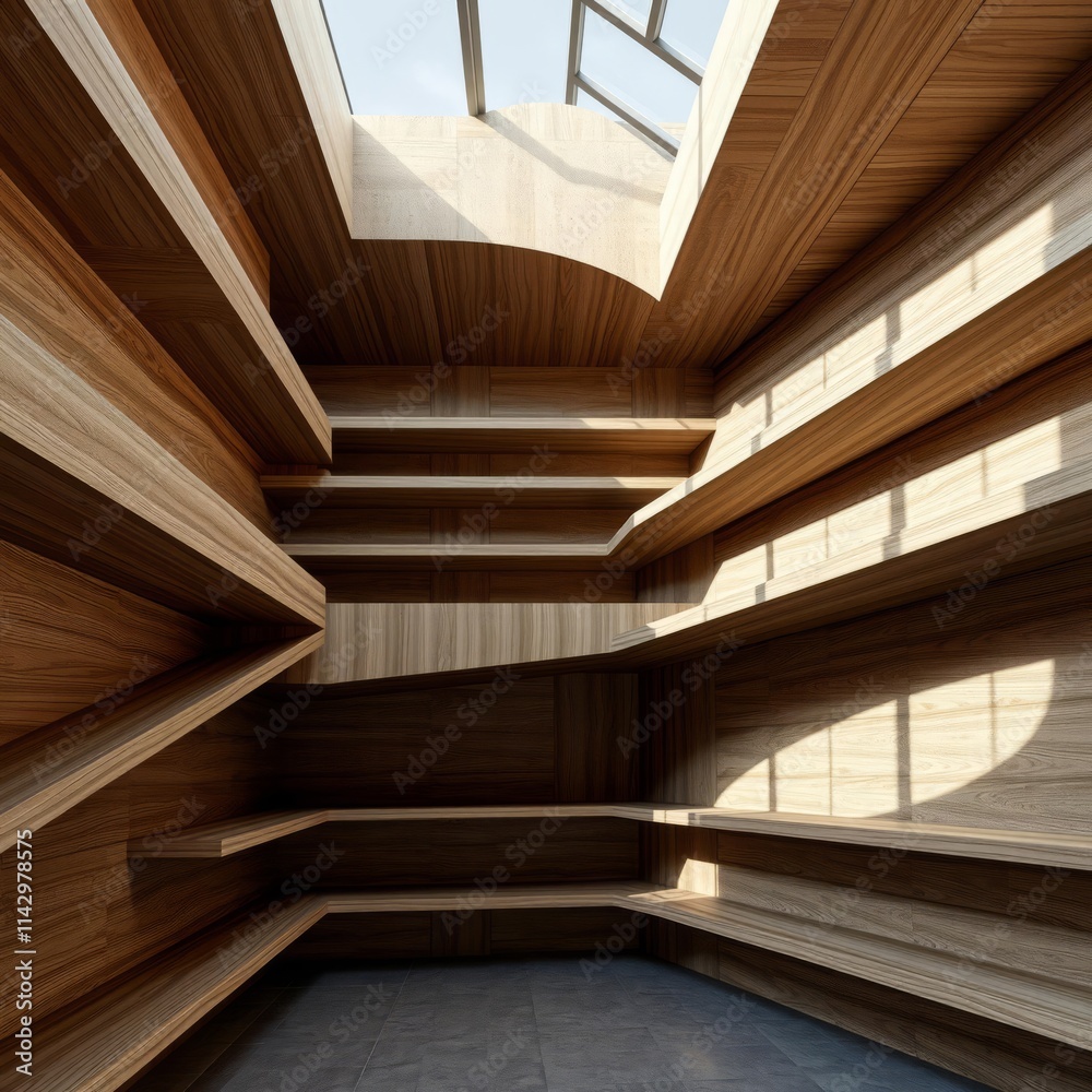 Empty shelves wood concrete design wood design concrete architecture wall floor modern Empty shelves wood concrete design wood design concrete architecture wall floor modern