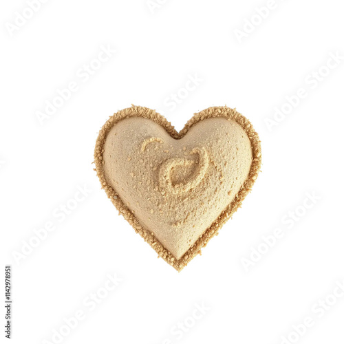 Romantic Beach Concept: Sand Heart with Transparent Background
