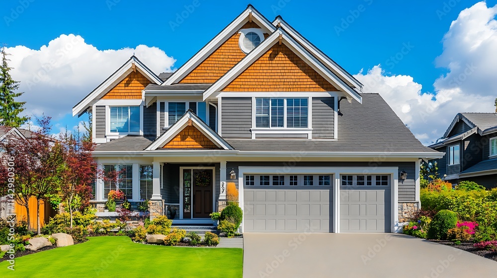 Luxury Suburban Home with Double Garage and Landscaped Yard Luxury Suburban Home with Double Garage and Landscaped Yard