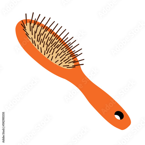 An illustration of a hair brush. Hair care.