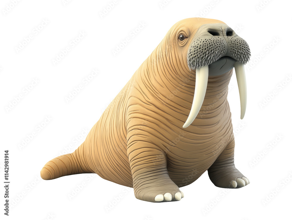 Plasticine Walrus with Tusks on Transparent Background Plasticine Walrus with Tusks on Transparent Background