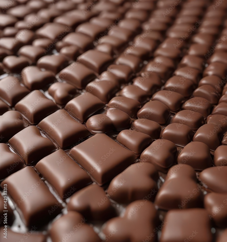 Milk chocolate bar brimming with mini chocolate hearts , sweets, food Milk chocolate bar brimming with mini chocolate hearts , sweets, food