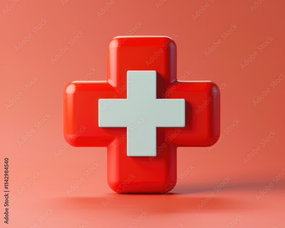 Obraz premium Emergency Cross. Swiss Flag with Cross Symbol and Medical Icons