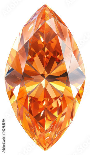 PNG Brilliant orange marquise cut gemstone