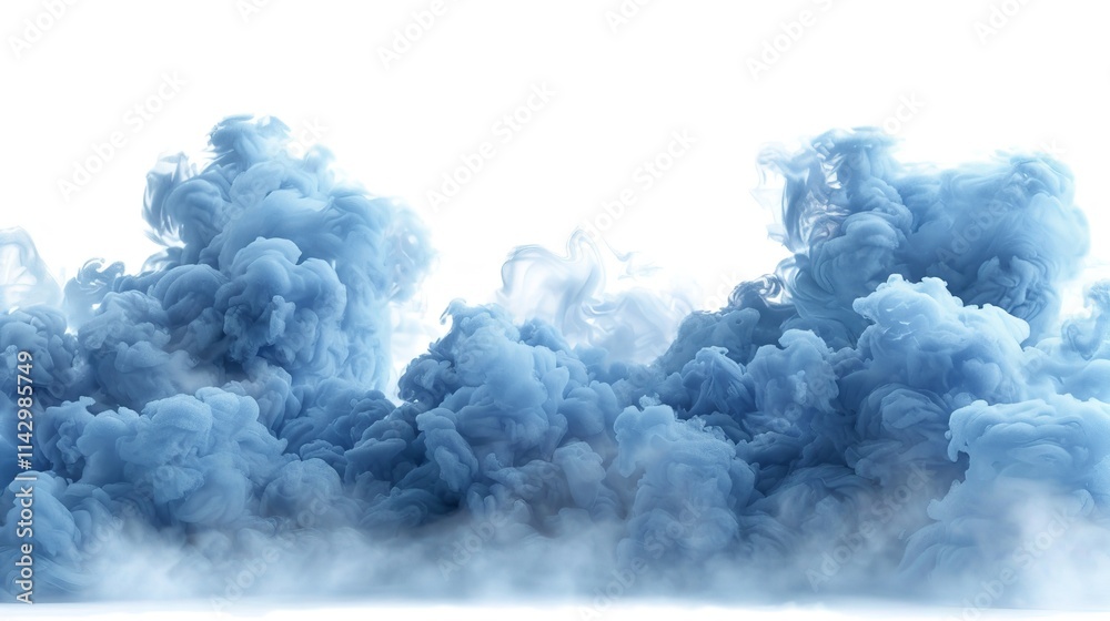 Obraz premium A blue cloud explosion on a white background.