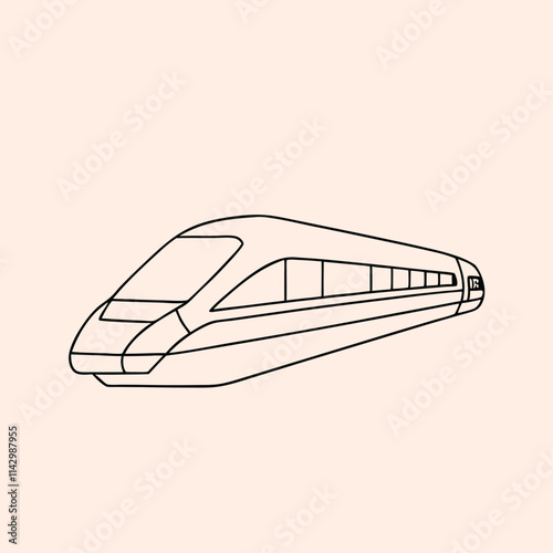 a line drawing of a high-speed train
