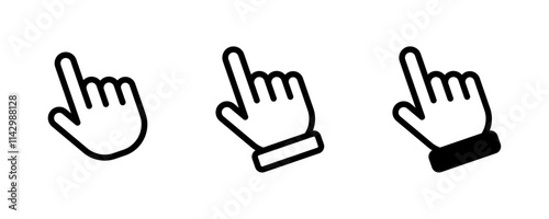 Hand cursor icon set