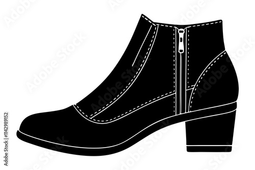 Stylish Zippered Ankle Boots Vector