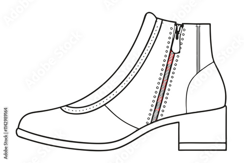 Stylish Zippered Ankle Boots Vector