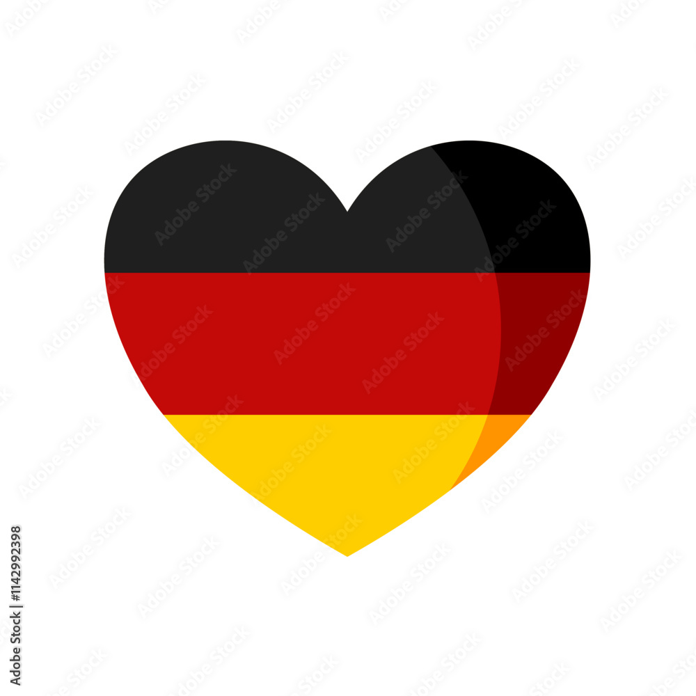 Naklejka premium Heart of Germany. Flag of Germany shaped as a heart – vector illustration