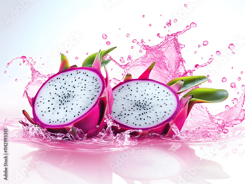 dragon fruit isolated on white background photo